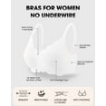 thumbnail image 3 of USEASY Seamless Bras for Women No Underwire Wireless Full Coverage Push Up Bralette Comfort Scalloped T-Shirt Bra, 3 of 6
