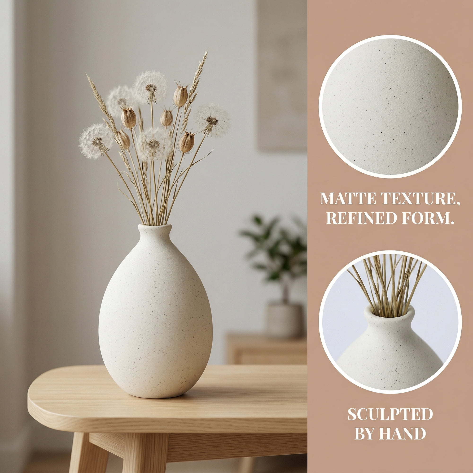 Unique Bargains Geometric Ribbed Minimalist Ribbed Flower Vase 2.8"L x 2.8"W x 4.5"H