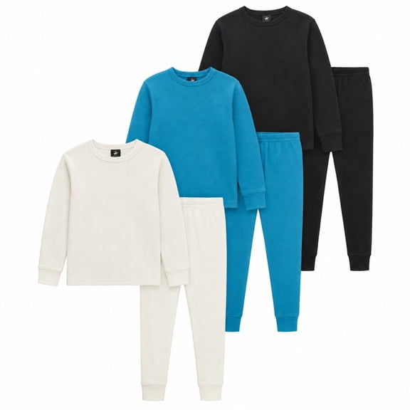 Beverly Hills Polo Club Boys' Thermal Underwear - 6 Piece Waffle Knit Top and Long Johns (2T-18)