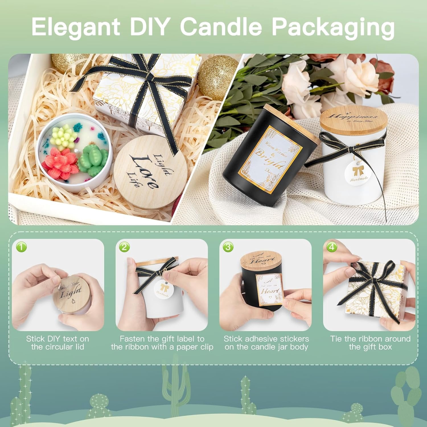 Candle Making Kit for Adults & Beginners - -in- DIY Candle Supplies with 1200g  Soy Wax, Hot Plate, 2 Succulent Molds, 8 Jars &  Boxes |  for  Crafts & Gifting