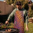 thumbnail image 4 of Orange and Purple Of Leopard Print Apron-Garden Aprons for Women with Pockets-Cotton Linen Waterproof Kitchen Cooking Gardening Aprons Adjustable for Kitchen,Cooking,BBQ and Salon 33x27 Inch, 4 of 7