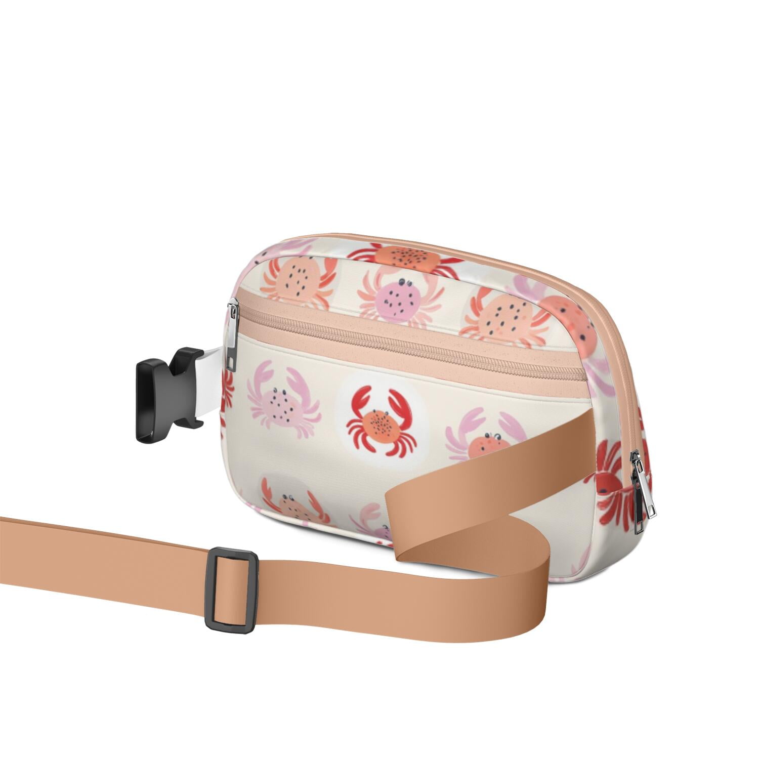 Waist Packs Bag Marine Adorable Crab Fashion Belt Bag Small Cross Body Bags for Women Casual Waist Packs with Adjustable Strap Waterproof Belt Bag for Daily Leisure Music Festival/Event
