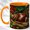 Orange, variant on Stained Glass Snail Coffee Mug, Garden Animal Mug, Ceramic 11 oz