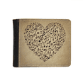 thumbnail image 1 of Papier Texture Coeur Musique Notes Portefeuille Flip Bifold Simili Cuir Multifonctions, 1 of 4