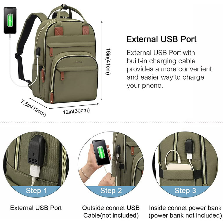 LOVEVOOK Travel Laptop Backpack Waterproof Anti Theft Backpack with Lock  and USB Charging Port Large Computer Business Backpack for Men Women  College