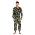 thumbnail image 3 of FORMRS Onesies Pajama for Adults Unisex Hoodie Winter Jumpsuit One Piece Sleepwear, Sizes S-2XL, Green Leopard Pattern, 3 of 7