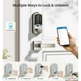 thumbnail image 3 of Veise Fingerprint Smart Locks for Front Door with Handle Set, App Control, Keyless Entry, Electronic Digital Keypad Deadbolt, Auto Lock, Waterproof, Easy to Install, Satin Nickel, 3 of 9