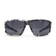 thumbnail image 4 of Mens Xloop Digital Camo Print Rectangle Wrap Sport Sunglasses Grey - Black, 4 of 4
