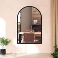 thumbnail image 4 of Merrick Lane 20"x30" Arched Metal Framed Wall Mirror for Entryways, Dining Rooms, and Living Rooms in Black, 4 of 10
