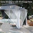 thumbnail image 3 of LAZZO 10'x13' Outdoor Gazebo, Double Roof Metal Frame Patio Canopy with Mosquito Netting & Privacy Screens, Gray, 3 of 8