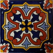 6x6 Picota Talavera Mexican Tile, Set of 4 pcs