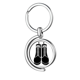 thumbnail image 1 of Botas altas de hombres negro patron de silueta Rotating keychain Metal Keyring Holder, 1 of 2