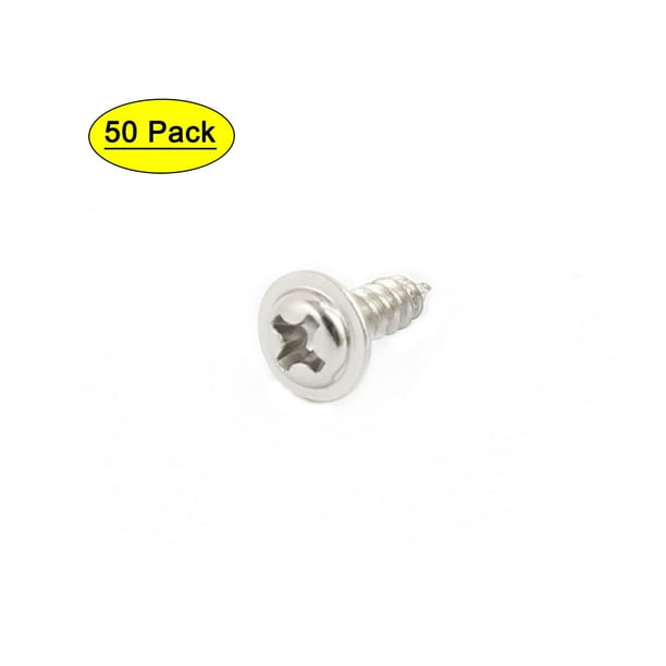 50pcs 3x10 Stainless Steel Head SelfTapping Screw with Shoulder Washer