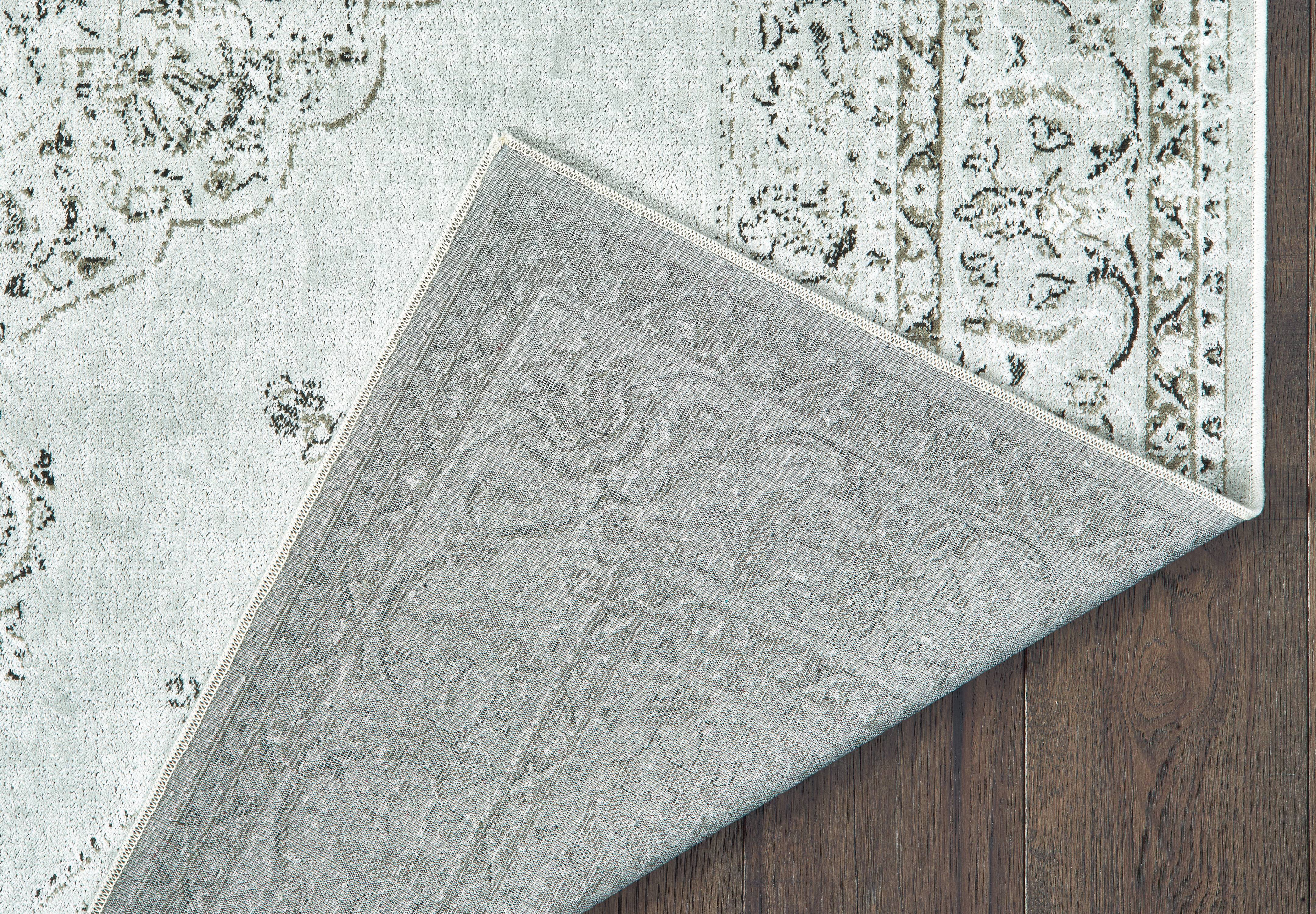 United Weavers Bedivere Lionel Oriental Silver Woven Viscose Area Rug or Runner