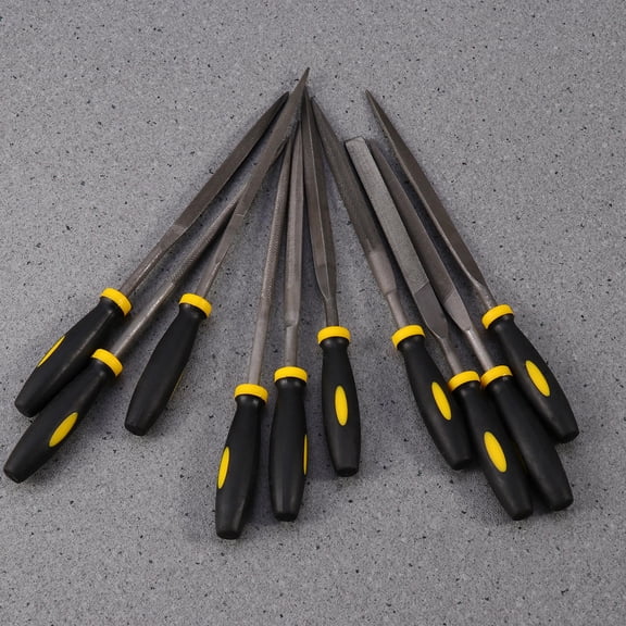 WRITWAA Wood Rasp Tool 10Pcs Black for Shaping with Anti-Skid Handle and Endurance