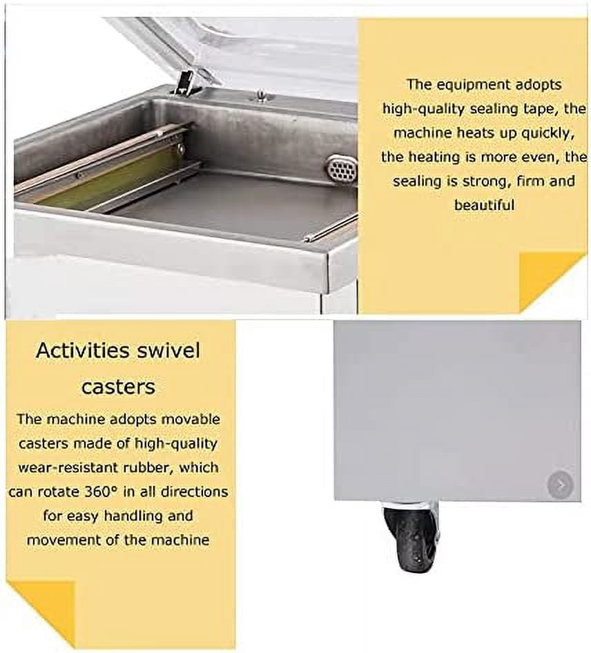 EQCOTWEA Single Chamber Vacuum Packaging Machine Vacuum Sealer Sealing Length 15.7"