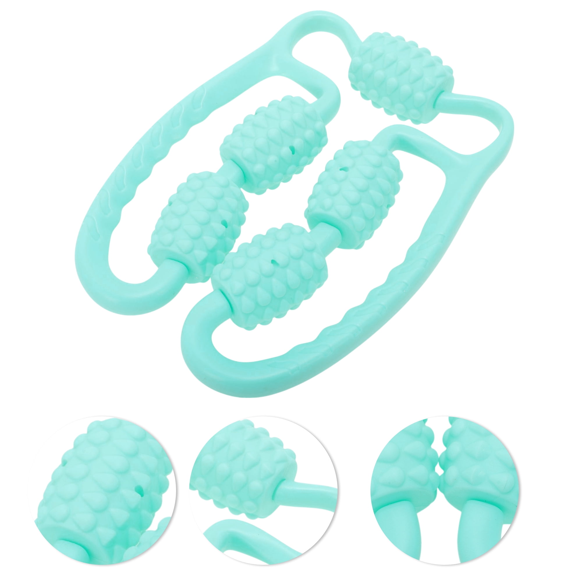 Unique Bargains Durable Useful 1 Pc Durable Five Wheel Foot Massager Blue Green
