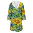 thumbnail image 4 of MEICHEN Plush Fleece Robe for Women Long Floral Print Flannel Hooded Bathrobe Plus Size Women's Loungewear, 4 of 5