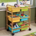 thumbnail image 3 of Copernicus Small Bamboo Book Browser Cart with Six Tubs, 3 of 3