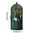 thumbnail image 3 of Rotating Birdcage Organizer, Desktop Makeup Brush Holder, Rotating Cosmetic Storage Box with Dust Cover, Pen Holder Organizer for Office Supplies, Vanity Table Decor, 3 of 8