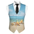 thumbnail image 5 of Yuyamidu Starfish Mens V Neck Suit Vest for Wedding Prom Tuxedo Dress with Adjustable Back Strap Beach Casual Waistcoat for Men Size 3XL, 5 of 7