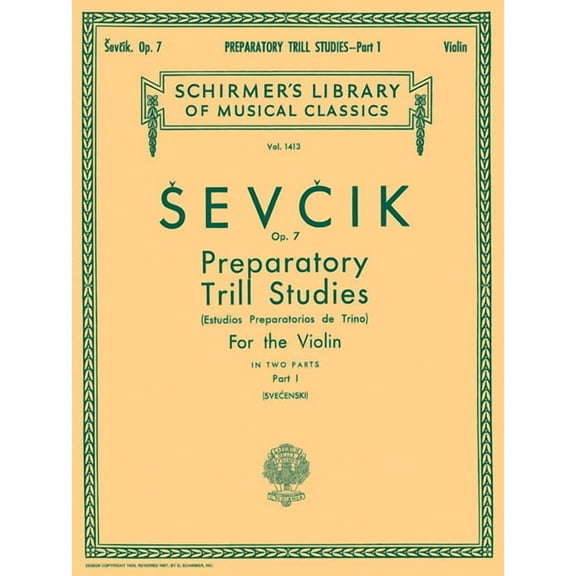 Preparatory Trill Studies, Op. 7 - Book 1: Schirmer Library of Classics Volume 1413 Violin Method, (Paperback)