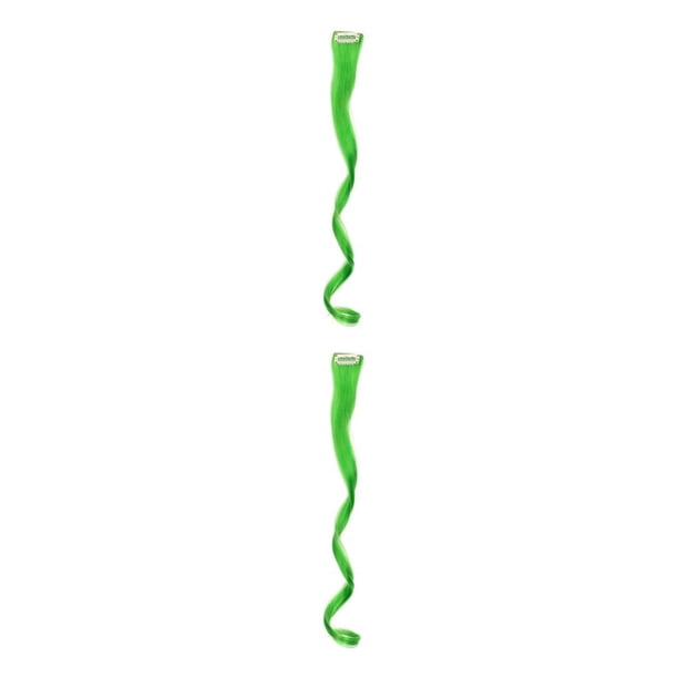 Sonducket Extensión de cabello con clip para mujer, extensiones rectas de colores, peluca de moda, decoración de club, accesorios de estilo 15C/Rizado 2Conjunto