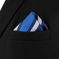 thumbnail image 5 of Tie Set for Men Blue Navy Royal Stripe Necktie Formal Business for Big and Tall Men XL Extra Long 63", 5 of 6