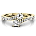 thumbnail image 2 of Dazzlingrock Collection 0.50 Carat (ctw) 14K Round Diamond Two Stone Bridal Engagement Ring 1/2 CT, Yellow Gold, Size 10, 2 of 3
