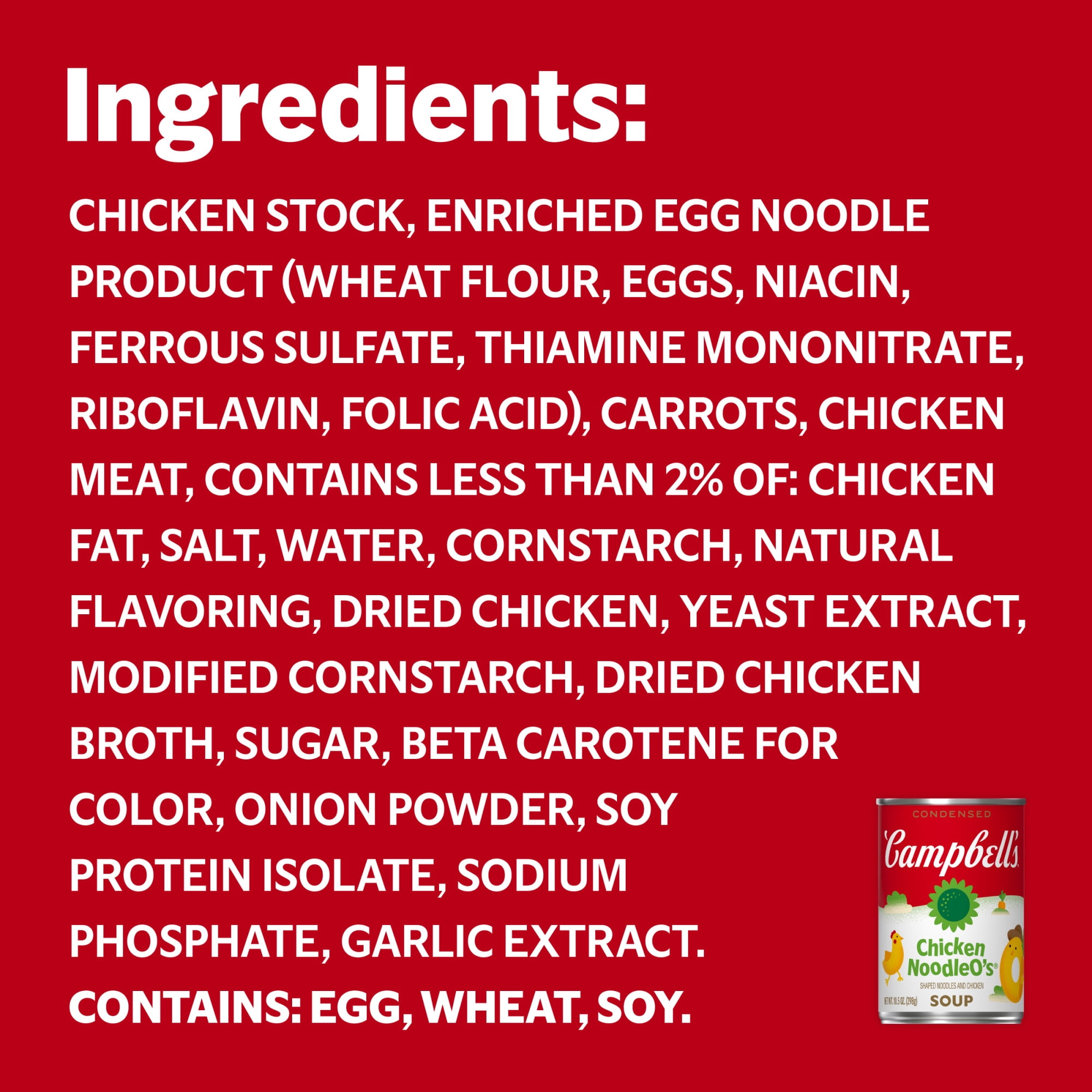 Campbell’s Condensed Kids Chicken NoodleO’s Soup, 10.5 oz Can