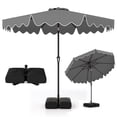 thumbnail image 1 of Costway Parasol de Patio 9 Pi avec Sacs de Sable à Base Lestée, Inclinaison à Bouton-Poussoir, Manivelle, Nervures Robustes, Gris, 1 of 10