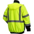 thumbnail image 3 of Pyramex RJ3210 Series HI VIS Lime Waterproof Bomber Safety Jacket with Quilted Liner ANSI Class 3 Type R Size, Tall Medium, 3 of 3