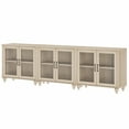 thumbnail image 5 of Light Beige Farmhouse TV Stand for 85 inch TV with 6 Glass Doors, 5 of 6