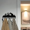 thumbnail image 6 of IVV Kitty-Themed Metal Wall Rack with 10 Hooks – Black Metal Organizer Featuring Adorable Cat & Goldfish Silhouettes, Wall-Mounted Key & Utility Hook Rack (1 Pack), 6 of 6