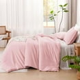 thumbnail image 5 of Comforters Pink Oversized King Size, 3 Pieces Lightweight Solid Bedding Set & Collections, All Season Fluffy Bed Set (120x98In Comforter & 2 Pillowcases), 5 of 9
