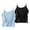 Blue 1, variant on Tweang Flowy Tank Tops for Women Sleeveless Crew Neck Loose Shirt Solid Color T-shirt Wide Shoulder Strap Embroidered Button Sleeveless Top Linen Clothing for Womens Sleeveless Shirts Beige L