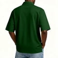 thumbnail image 3 of Qwertyu Men's Polo Shirts Short Sleeve Collared Shirts for Men Solid Color Regular Pull-On Casual Golf Shirt Dark Green L, 3 of 8