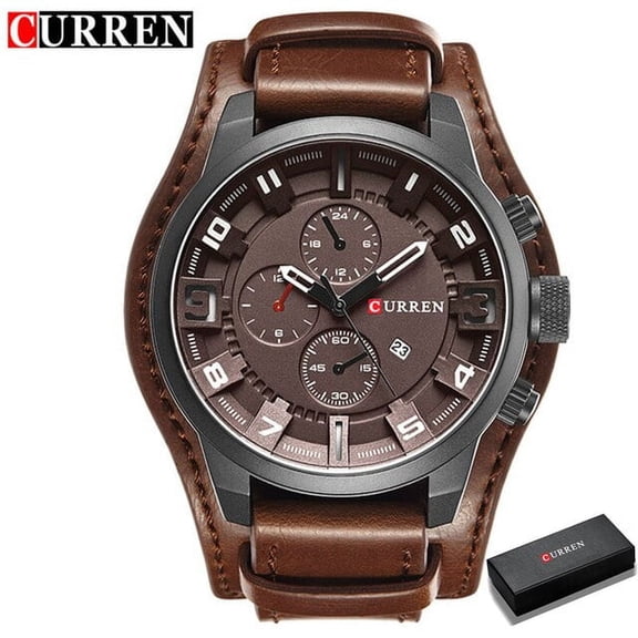 Curren 8225 Army Military Quartz Mens Watches Top Brand Luxury Leather Men Watch Casual Sport Male Clock Watch Relogio Masculino - Quartz Wristwatches