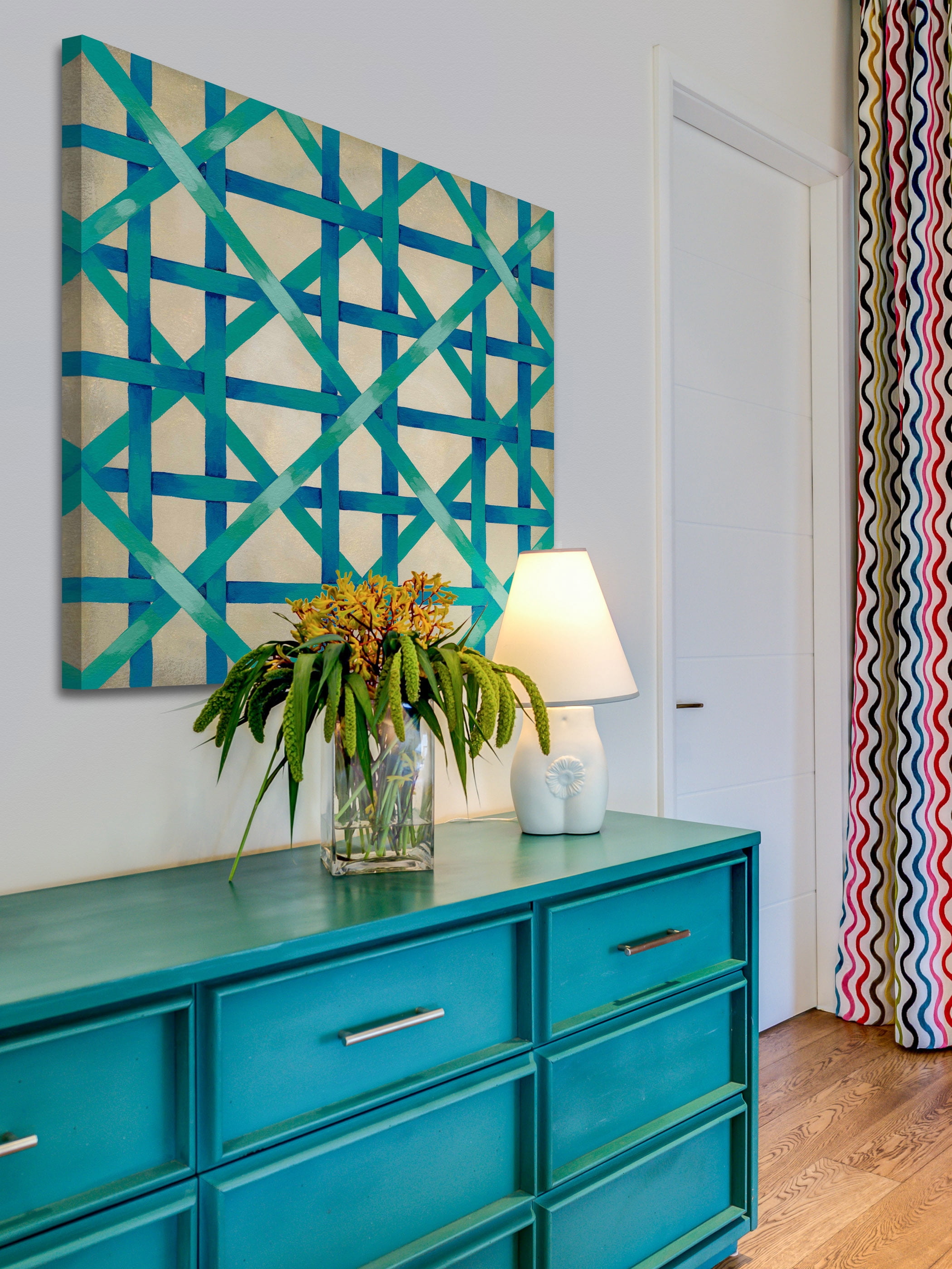 "Woven Symmetry I" Painting Print on Wrapped Canvas