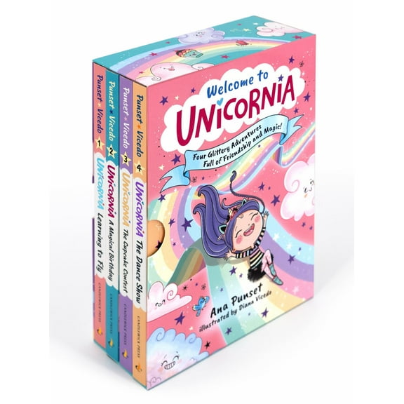 Welcome to Unicornia: Four Glittery Adventures Full of Friendship and Magic!: (Box Set of Early Chapter Readers about Unicorns) (Hardcover)