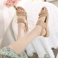 thumbnail image 4 of Sandalias planas trenzadas Sandalias de vestir con punta abierta Zapatos para caminar con soporte para el arco para mujer, 4 of 7