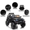 thumbnail image 5 of Kids Electric Vehicles with Remote Control, 12V Ride on Cars for Girls Boys, Motorized Vehicles Ride on Truck Car W/ LED Lights, Spring Suspension, MP3 Player, Black Battery-Powered Ride on Toys,L6605, 5 of 12