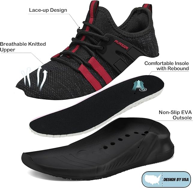 Kushyshoo Kids Sneakers Black Red Running Tennis Athletic Shoes for Girls Size 12 (Little Kid)