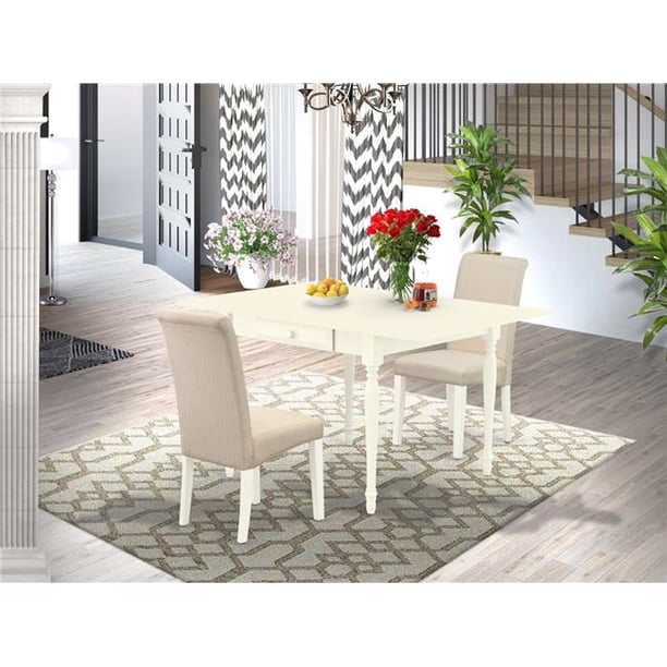 3 Piece Monza Dining Table Set - Buttermilk & Cherry - Walmart.com