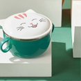 thumbnail image 4 of Cute Cat With Lid Instant Noodle Bowl Household Stainless Steel Dining Bowl For Dormitory Office, 4 of 4