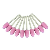 TMAX 10 pc 8 mm (5/16 Inch) Bullet Pink Aluminum Oxide Mounted Stone Point Grinding Abrasive, 1/8 Inch Shank for Dremel and Other Rotary Tools