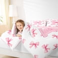 thumbnail image 3 of Erosebridal Dreamy Princess Style Full Size Comforter Sets,Pink Bowtie Monogrammed H Bedding Sets For Princess, Reversible 3-Piece, 3 of 7
