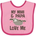 thumbnail image 3 of Inktastic My Mimi and Papa Love Me Sloth Girls Baby Bib, 3 of 4