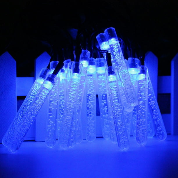 Encendiendo Lámparas LED solares para exteriores 3,5 M 20 LED Ice Piton lámpara luces azul
