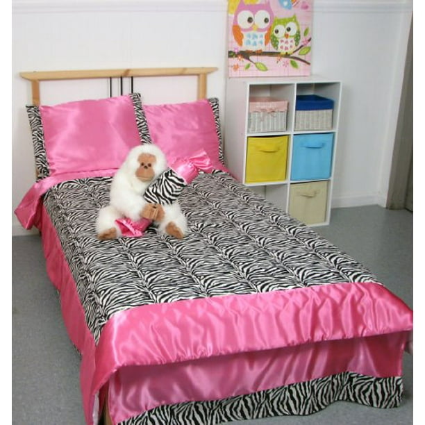 Soho Bedding For Kids Twin Size Zebra Chenille Hot Pink 4